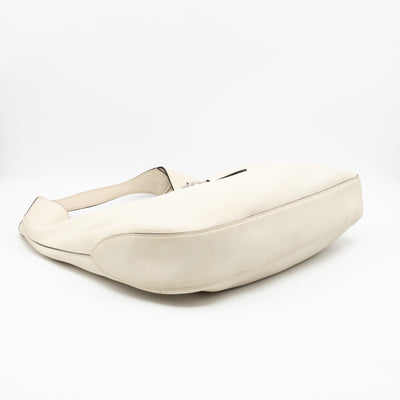 Jackie Large Hobo Bag White Leather