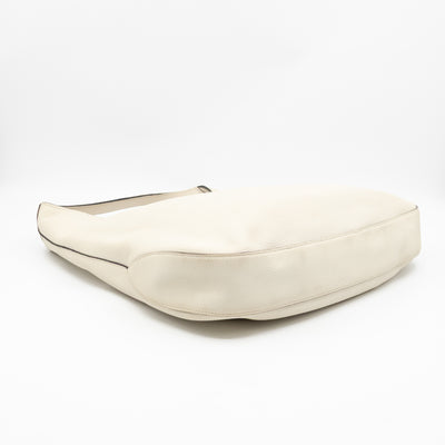 Jackie Large Hobo Bag White Leather