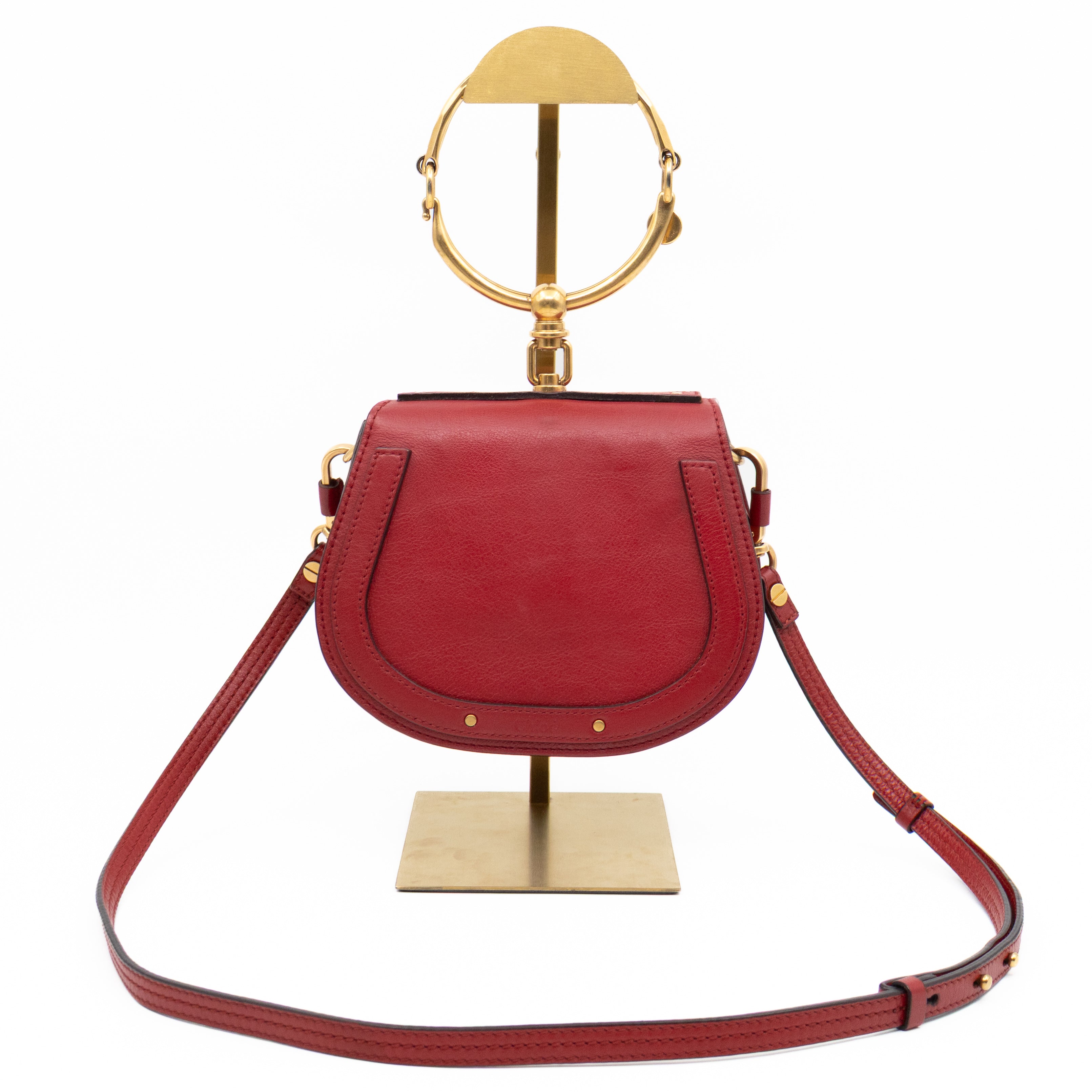 Small Nile Bracelet Bag Red Leather