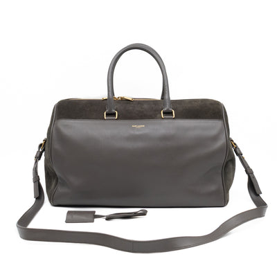 Classic Duffle 12 Bag Grey Suede & Leather