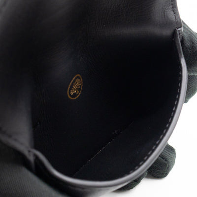 Press Stud Coin Pouch Black Leather