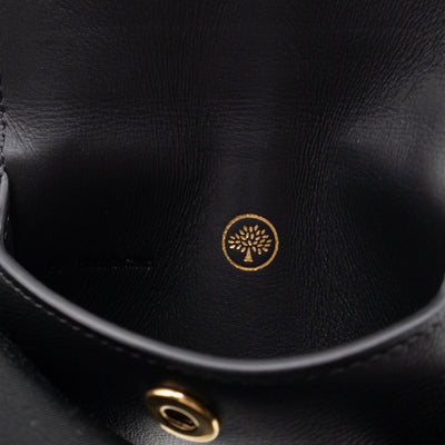 Press Stud Coin Pouch Black Leather