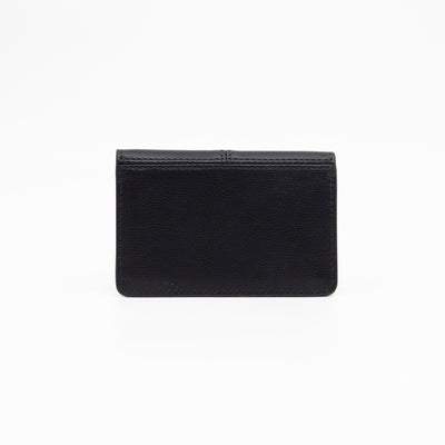 Press Stud Coin Pouch Black Leather