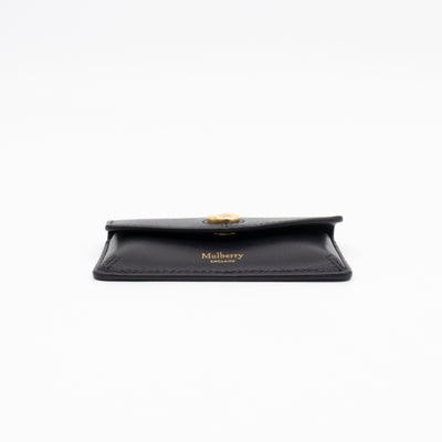 Press Stud Coin Pouch Black Leather