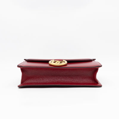 GG Ring Small Shoulder Bag Red Leather