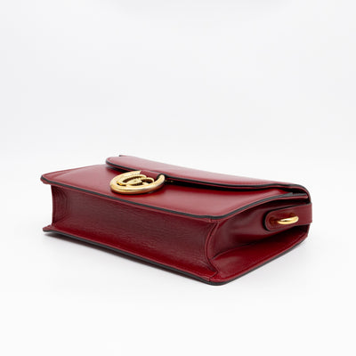 GG Ring Small Shoulder Bag Red Leather