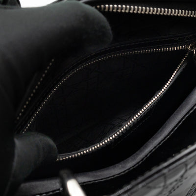 Lady Dior Medium Black Patent Leather