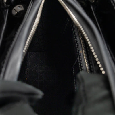 Lady Dior Medium Black Patent Leather