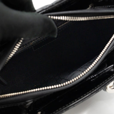 Lady Dior Medium Black Patent Leather