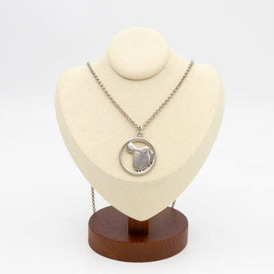 Saddle Jump Pendant Necklace Silver