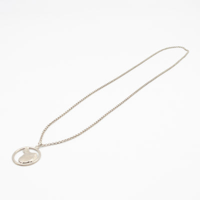 Saddle Jump Pendant Necklace Silver