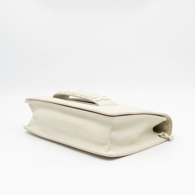 J'Adior Flap Bag Medium White Leather