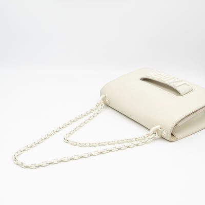 J'Adior Flap Bag Medium White Leather