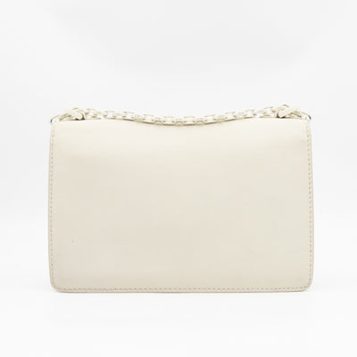 J'Adior Flap Bag Medium White Leather