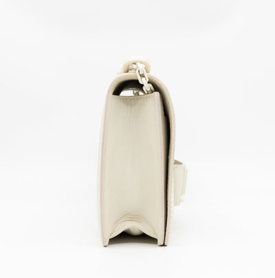 J'Adior Flap Bag Medium White Leather