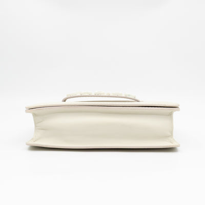 J'Adior Flap Bag Medium White Leather