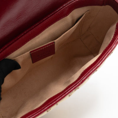GG Marmont Small Flap Bag GG Supreme Canvas Red