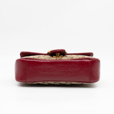 GG Marmont Small Flap Bag GG Supreme Canvas Red