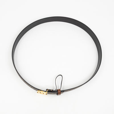 TB Logo Buckle Brown Leather Belt M
