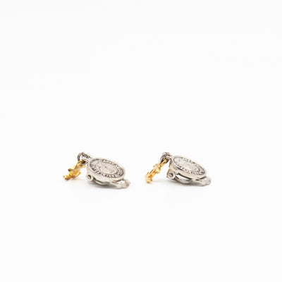 Coco Coin CC Dangle Clip-on Earrings Silver Gold