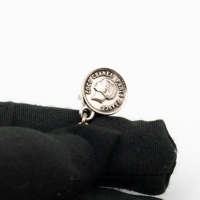 Coco Coin CC Dangle Clip-on Earrings Silver Gold