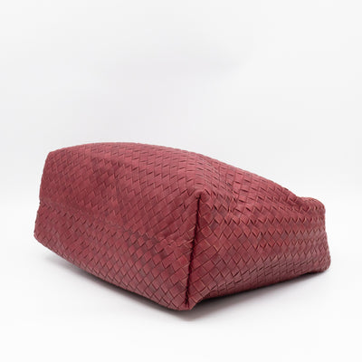 Pyramid Hobo Bag Fuchsia Intrecciato Leather