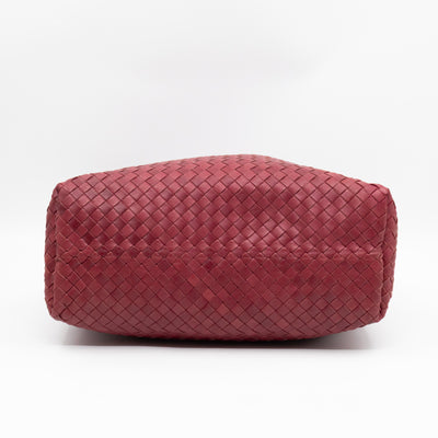 Pyramid Hobo Bag Fuchsia Intrecciato Leather