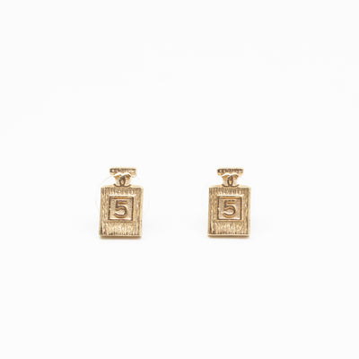 No 5 Perfume Bottle Gold Earrings