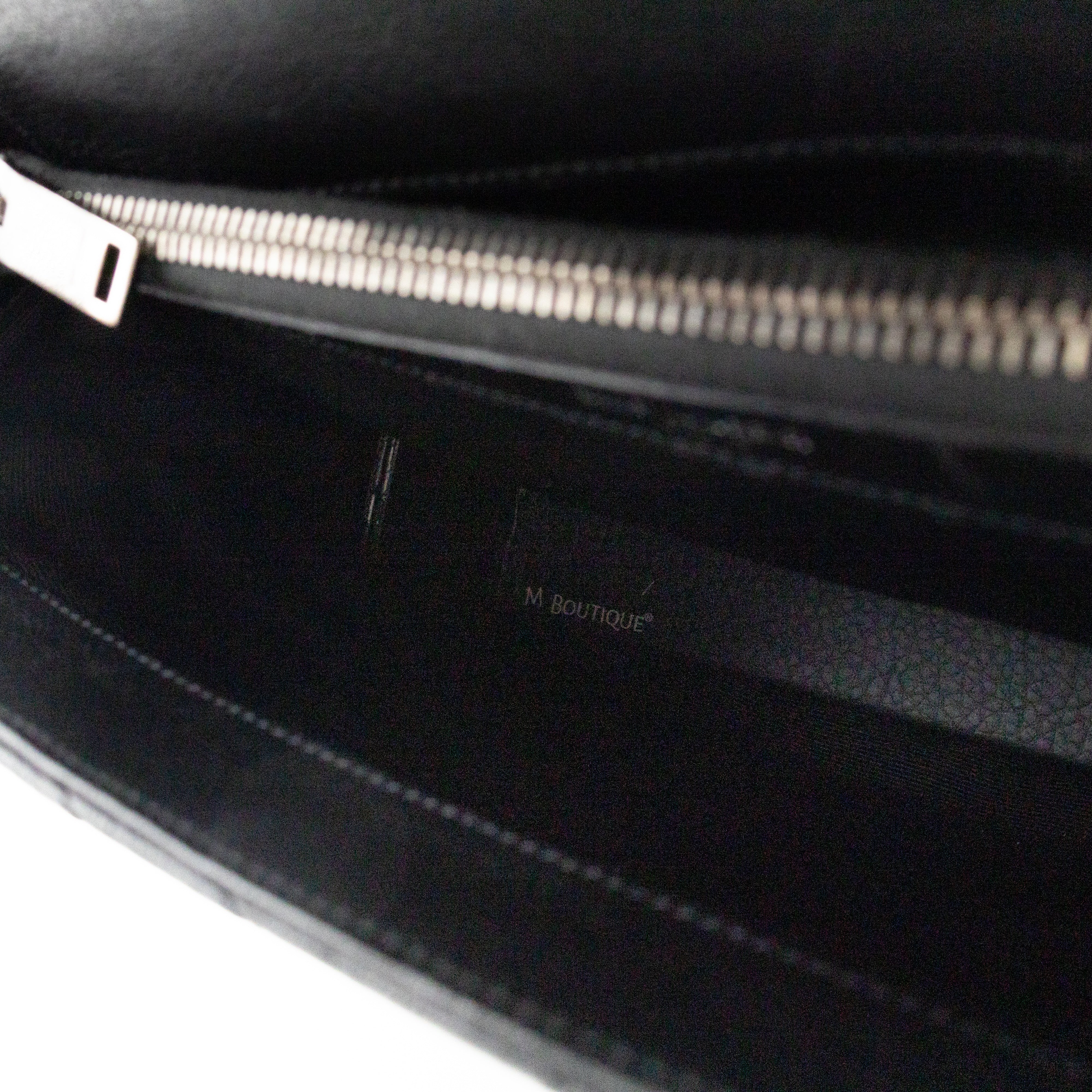 College Large Chevron Quilted Black Leather