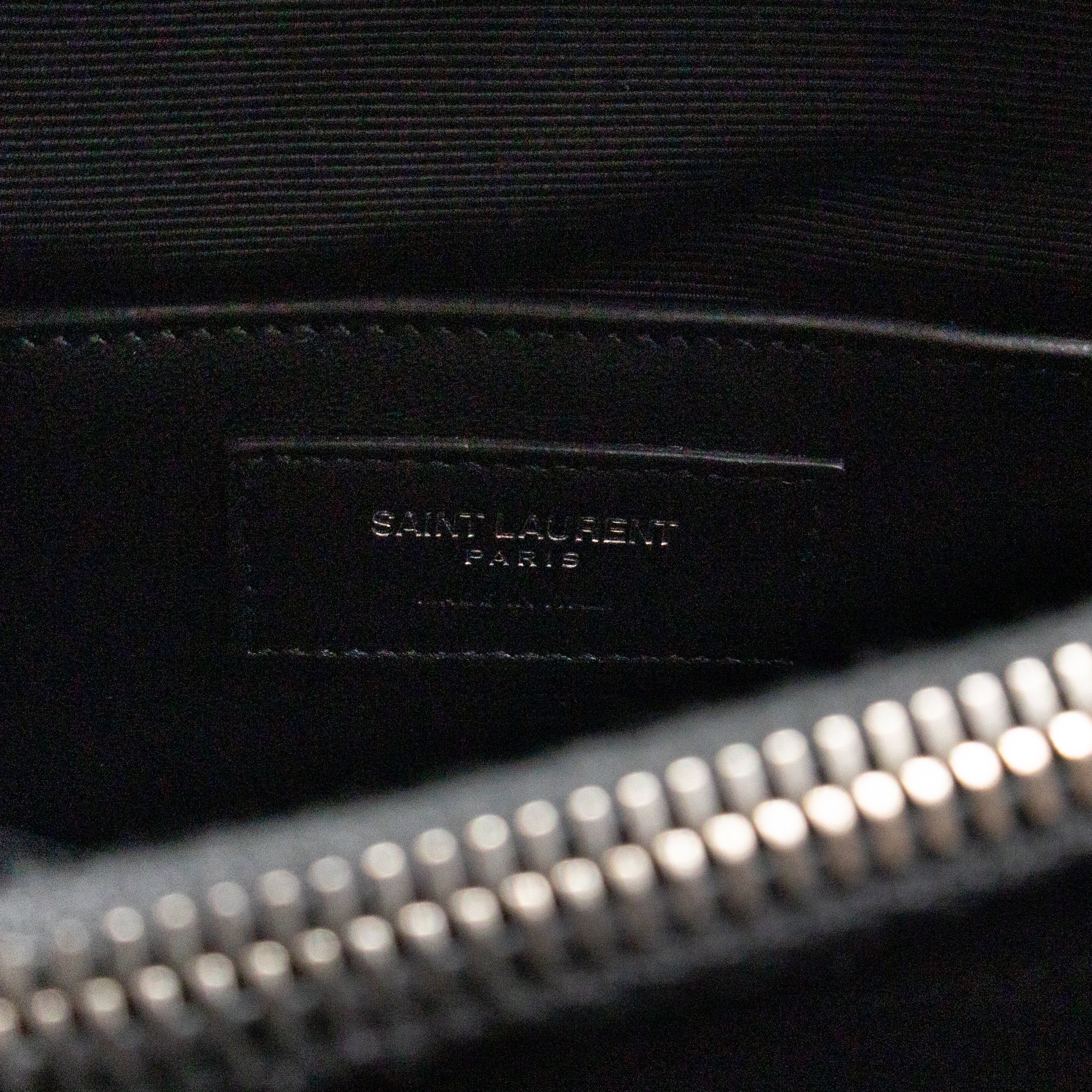 College Large Chevron Quilted Black Leather