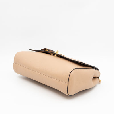 Lily Medium Beige Leather Gold