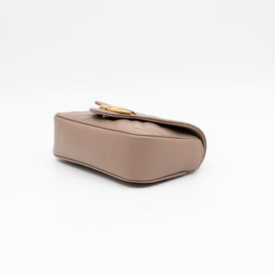 GG Marmont Super Mini Flap Bag Dusty Pink Leather