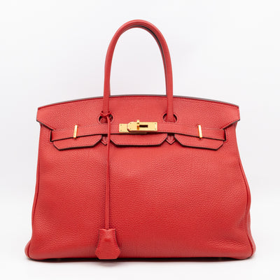 Birkin 35 Rouge Casaque Togo Leather