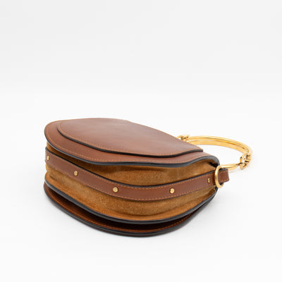 Small Nile Bracelet Bag Brown Leather