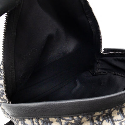 Small Rider Backpack Beige & Black Oblique Jacquard