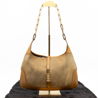 Jackie Chain Bag Beige Suede Leather