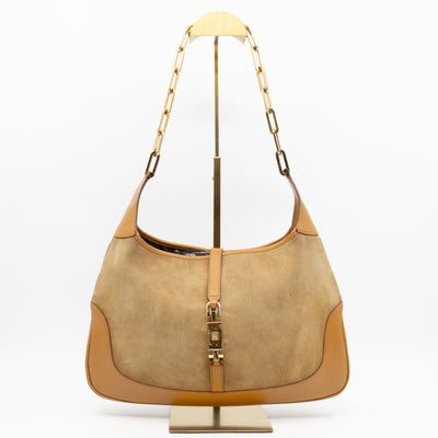 Jackie Chain Bag Beige Suede Leather