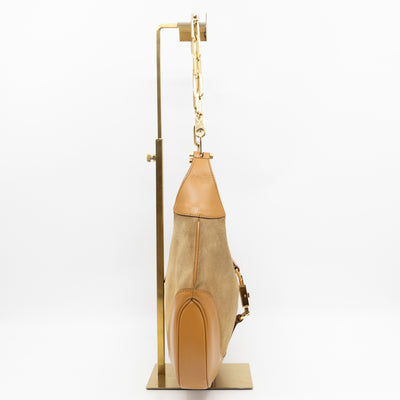 Jackie Chain Bag Beige Suede Leather