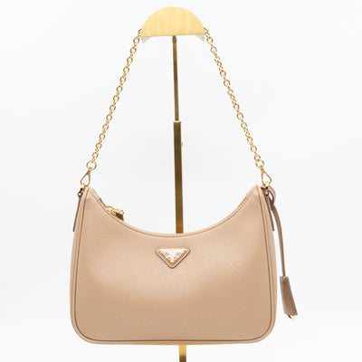 Re-Edition 2005 Cameo Beige Saffiano Leather