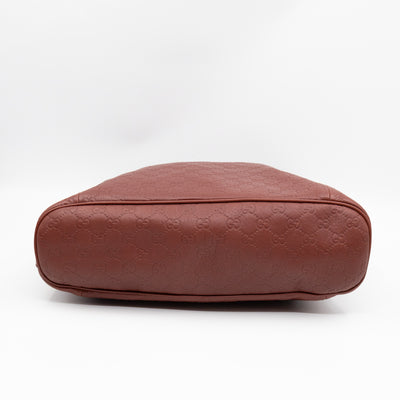 Bamboo D-Ring Hobo Large Burgundy Guccissima Leather