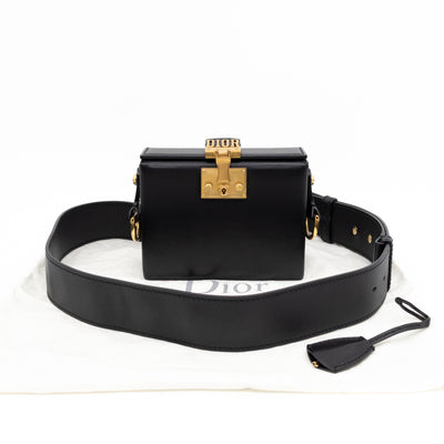 Dioraddict Lockbox Bag Small Black Leather