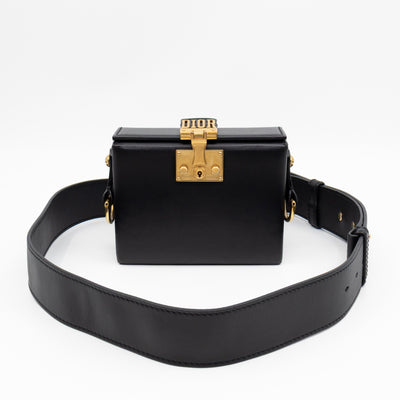 Dioraddict Lockbox Bag Small Black Leather