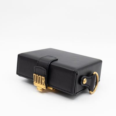 Dioraddict Lockbox Bag Small Black Leather