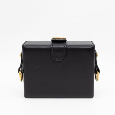 Dioraddict Lockbox Bag Small Black Leather