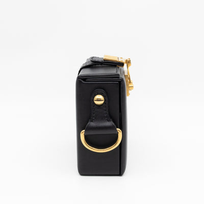 Dioraddict Lockbox Bag Small Black Leather