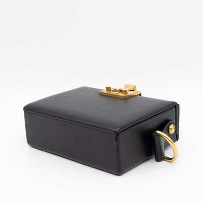 Dioraddict Lockbox Bag Small Black Leather