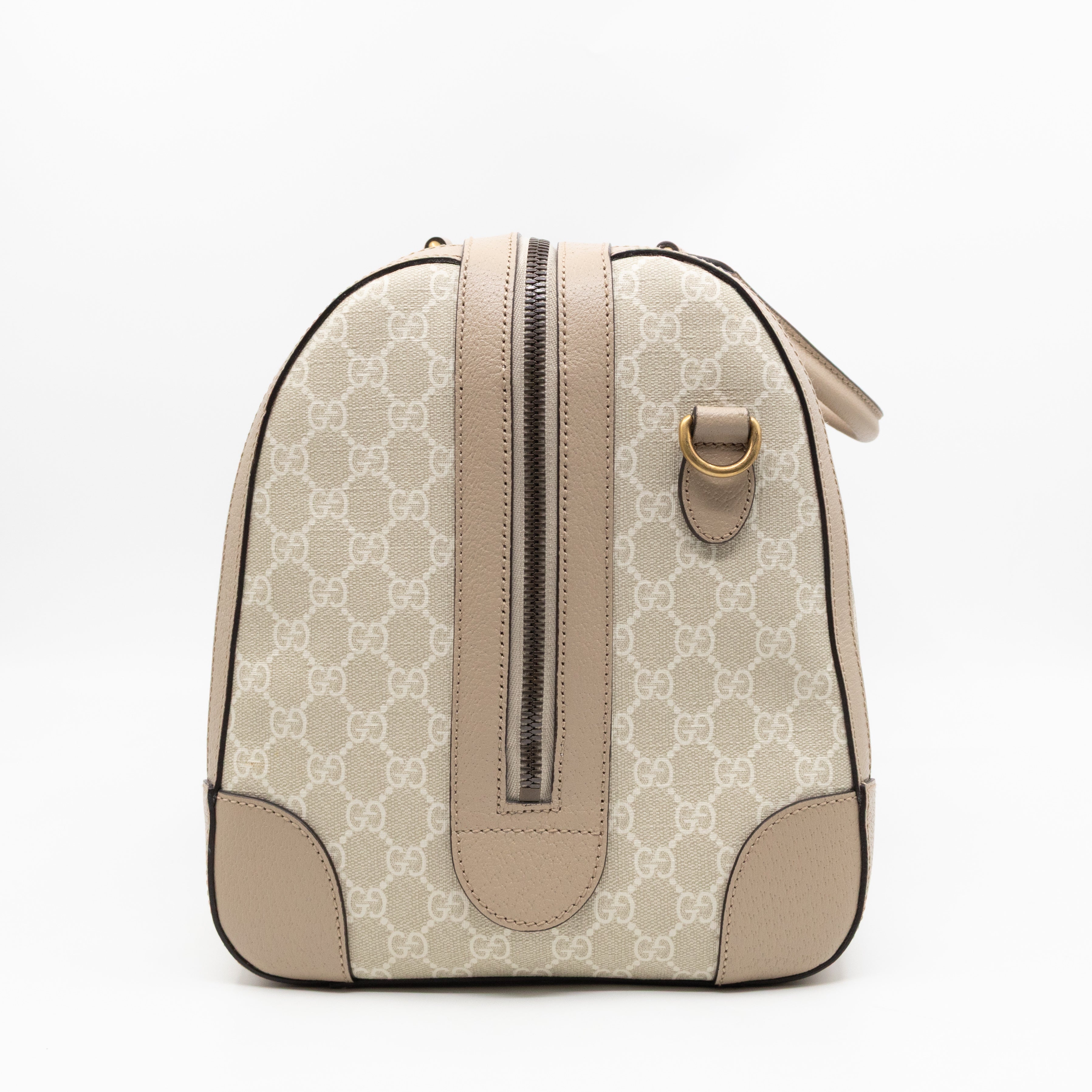Savoy Medium Duffle Bag GG Supreme Beige Leather