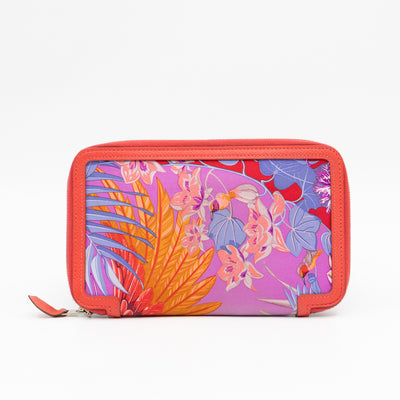 Soie-Cool Wallet Rose Jaipur Epsom Leather & Silk