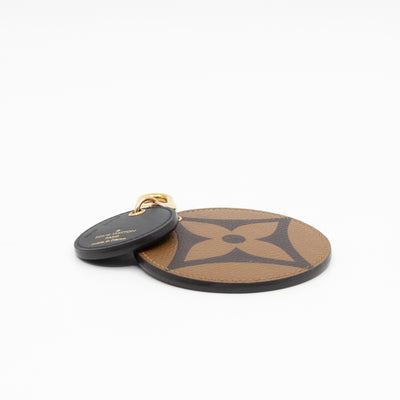 Round Bag Charm & Key Holder Monogram Reverse