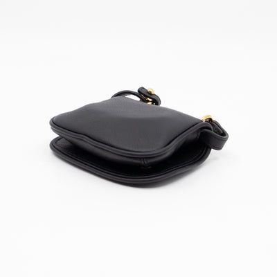 Blondie Card Case On Strap Black Leather